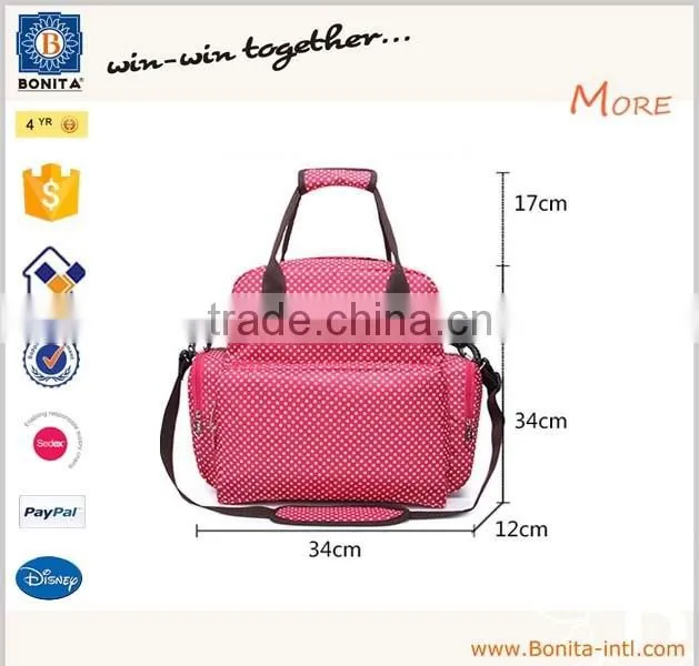 2016 New baby love pink quilted diaper backpack mummy baby travel mother bags