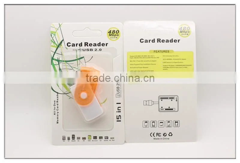 mini colorful rotatable smart chip card writer and reader with 4 slots(OS-CR135)