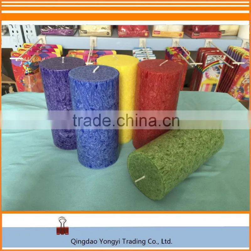 mlti-size scented colorful pillar candle