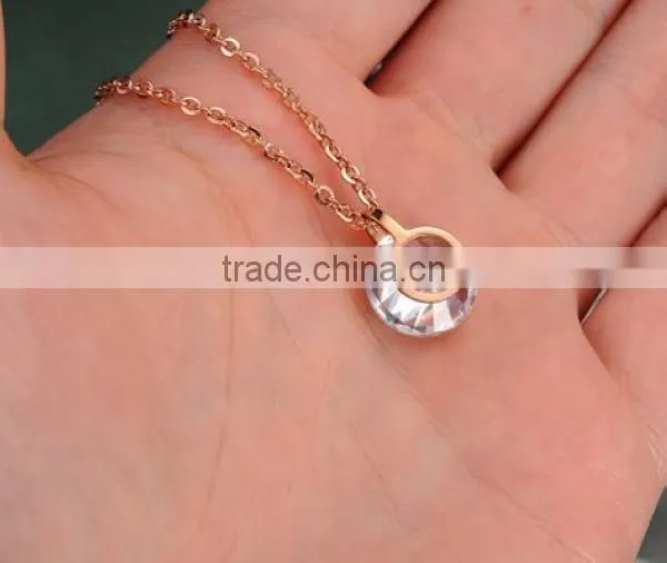 New Girls Rose Gold Plated Fox Pendant Stainless Steel Necklace