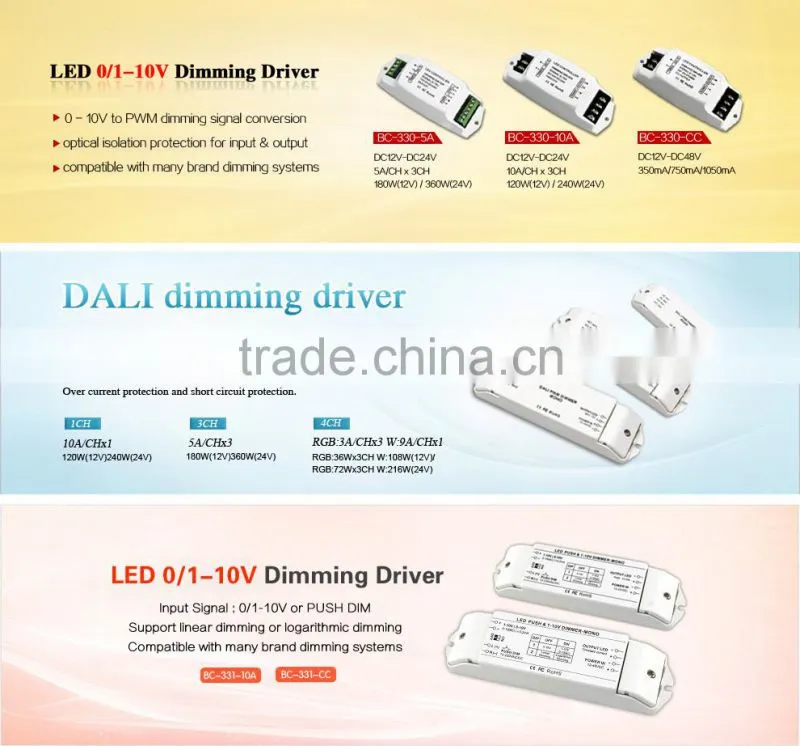 350mA one channel constant current 0/1-10V dimming driver