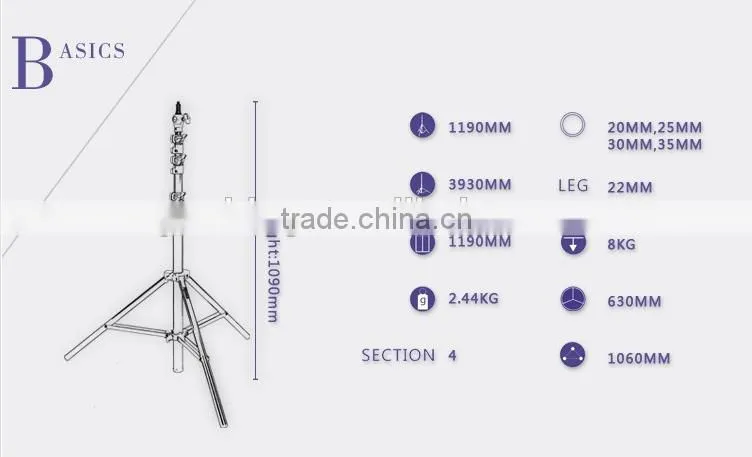 Photographic equipment 4.0m flexible studio photo air cushion light stand