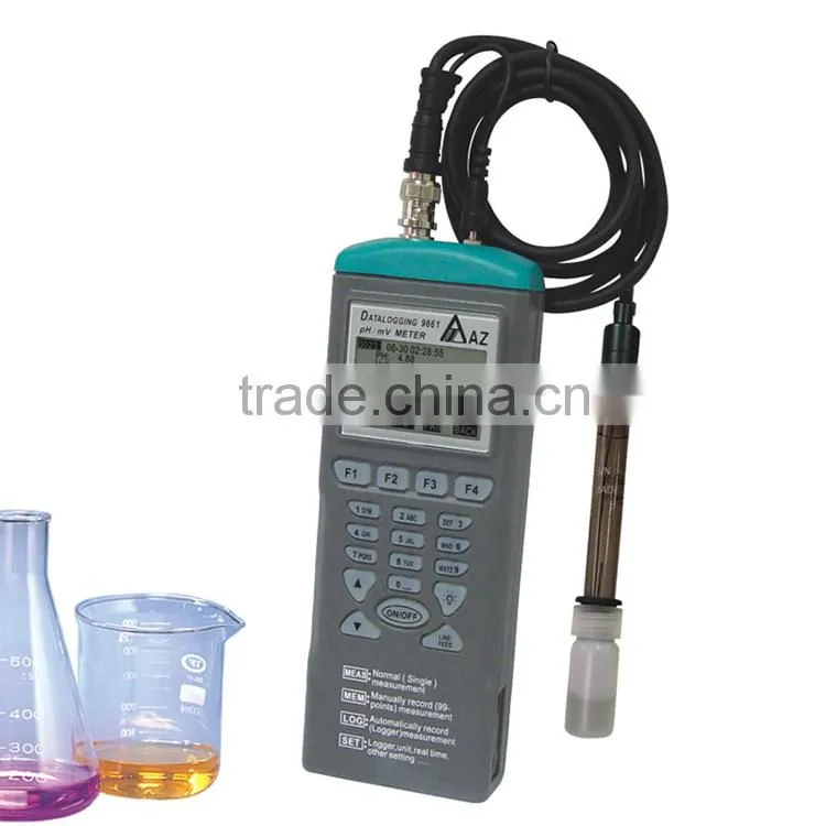 Handheld Measuring & recording pH Temperature & mV Digital Multiple Function PH ORP Data Logger AZ9661