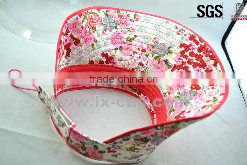 Contrast color cotton embroidered clip-on sun visor cap