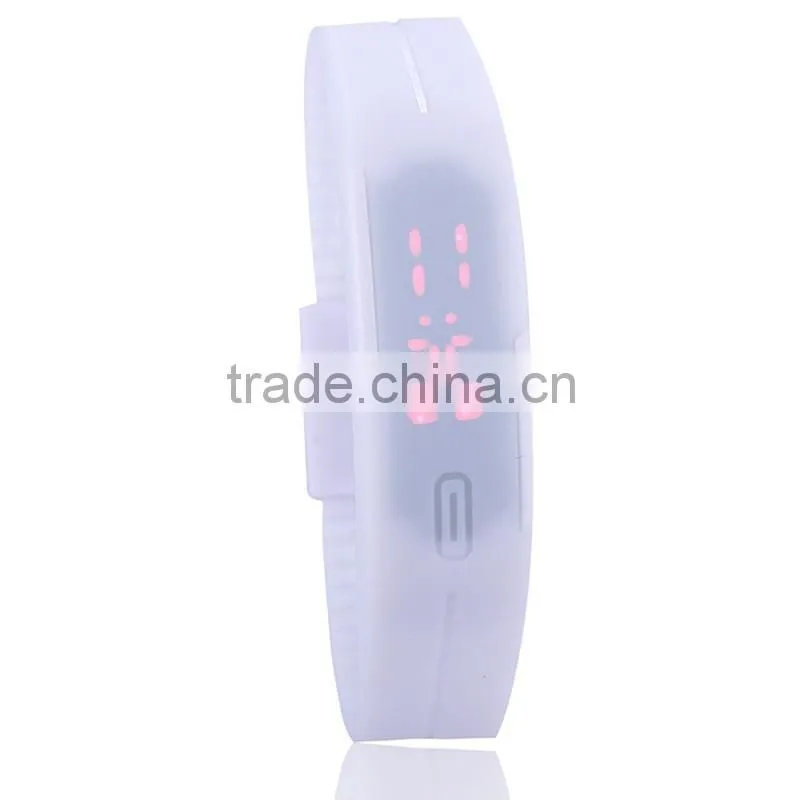 Fashion rectangle Bracelet boys girls Touch LED Watch Sport digital sports watchs unisex jelly candy rubber silicone wristband