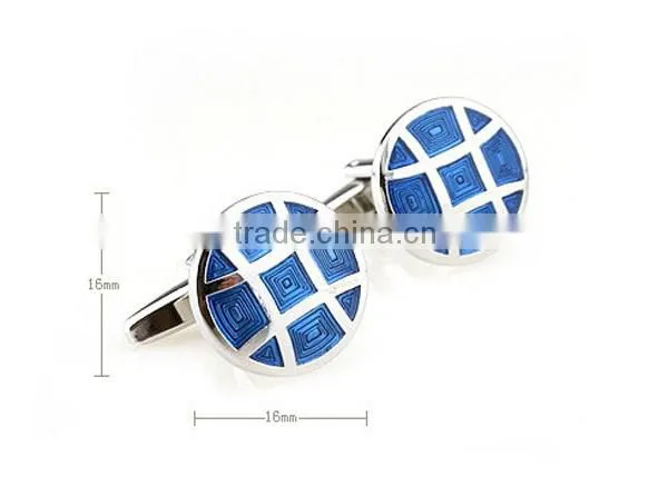 novelty fashion jewelry round enamel cufflinks for men's gift