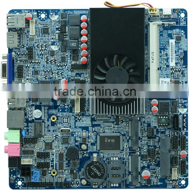 12V DC motherboard with fan mini itx ethernet motherboard for industrial offices use