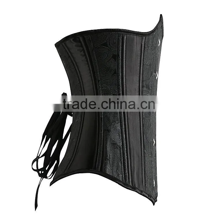 Factory price double steel boned brocade waist training corset