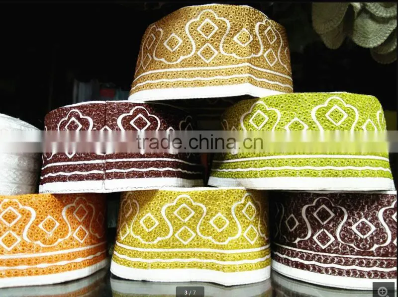 2016 new design stock lot embroidered omani cap