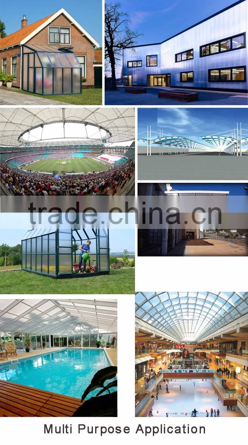 Hollow polycarbonate plastic garage roof