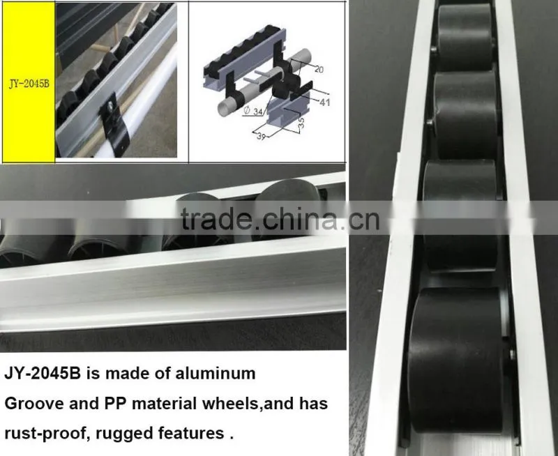 JY-2045B|Roller track for production line|Aluminum roller track|Anti-static Sliding track