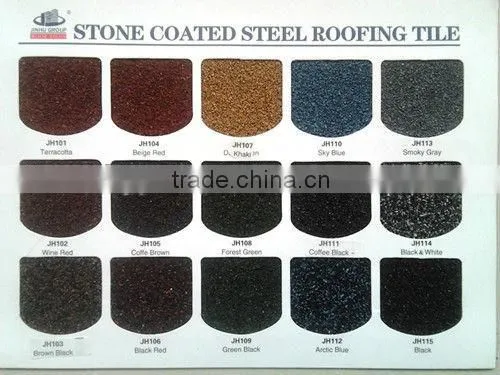 COLORFUL STONE COATED METAL ROOFING SHEET (green back aluminum zinc 1340MM*420MM) MANUFACTURER
