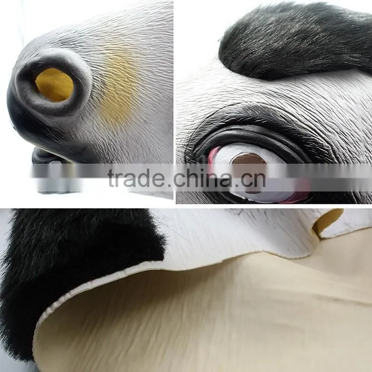 Halloween Costume Realistic Animal Cow Full Head Party Face Latex Mask