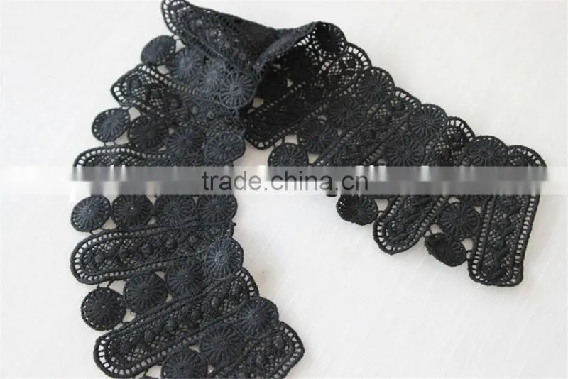 mysterious latest woman collar designs black flower pattern neck collar