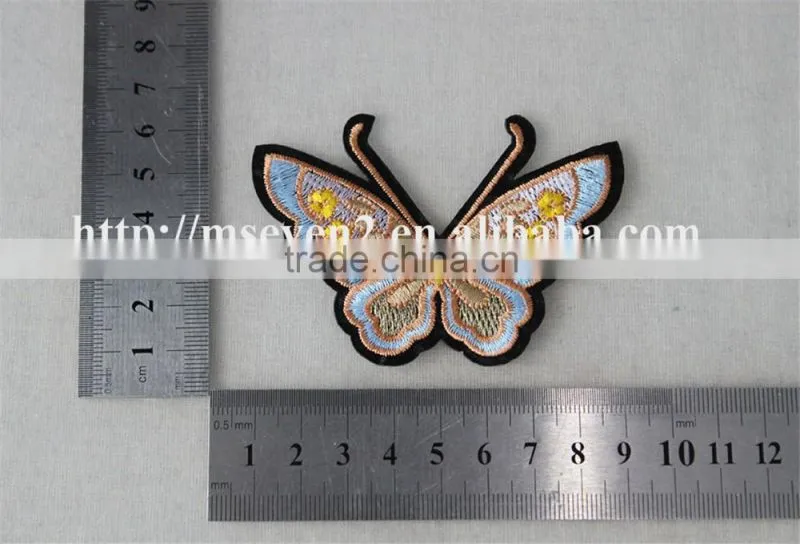 hot design colorful small butterfly valve appliques knitting patch accessories embroidery