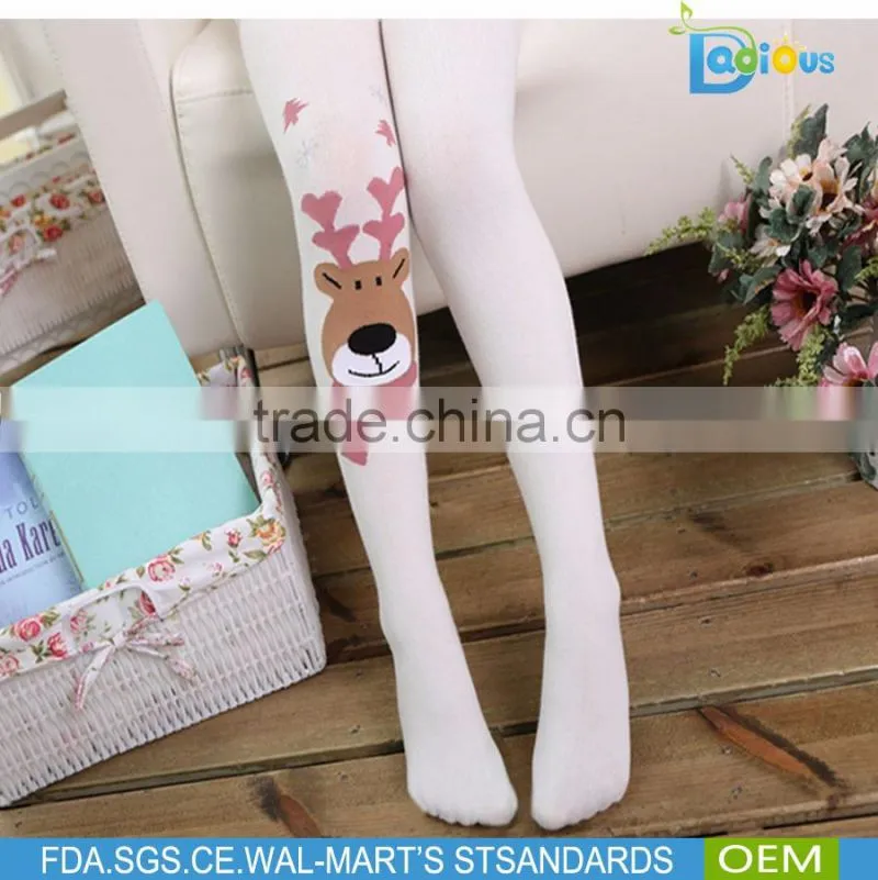 Black Color Knitted Christmas Deer Cartoon Children Pantihose