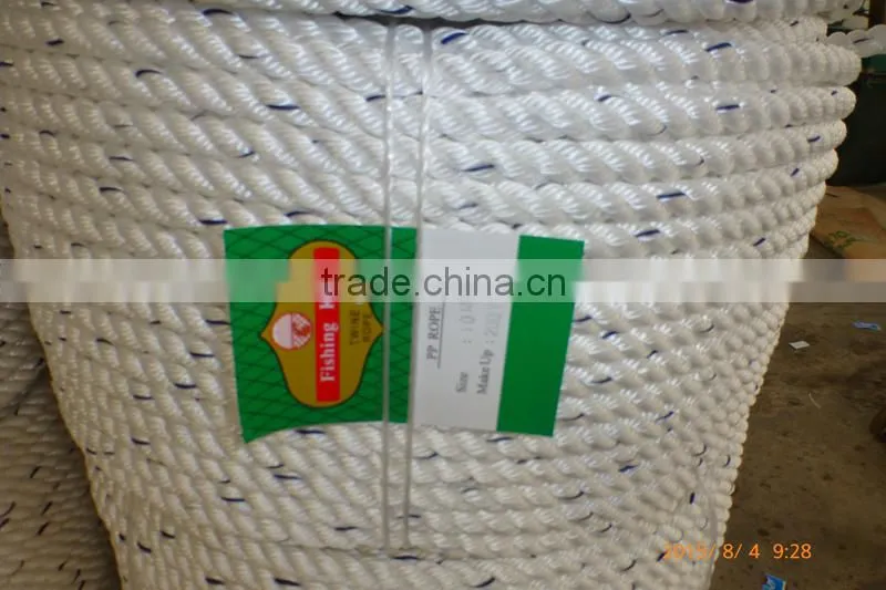 3 Strands Plastic PP Twisted Packing Rope 10MM