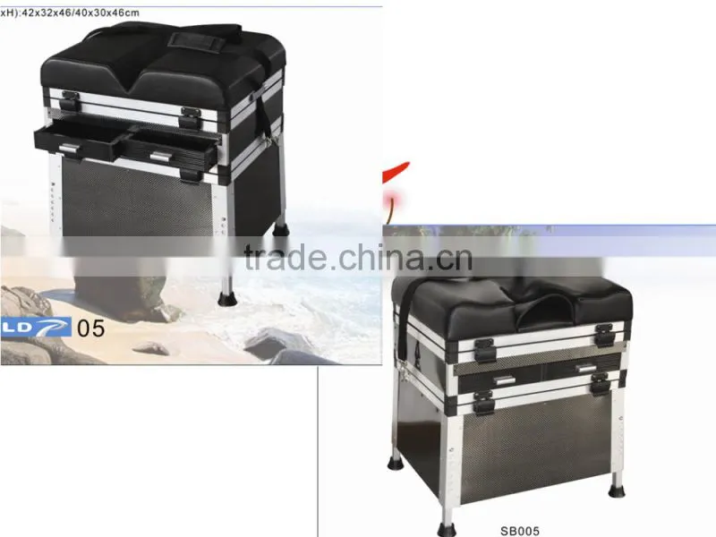 adjustor leg aluminum fishing Seat Box with a big base case