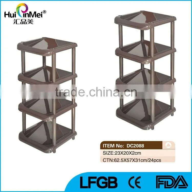 4- layers plastic Construction Corner Shelf Organizer