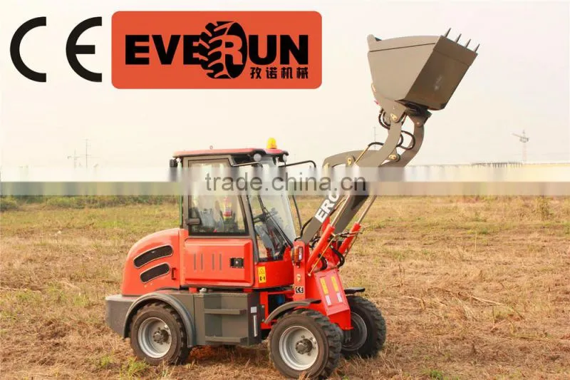 EVERUN Brand ce certifiziert Landmaschine Radlader 0.8-1.0 ton mit Palletengabel und Schuafel