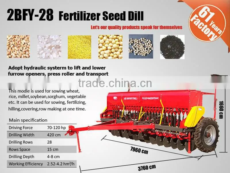 28 Rows 4 meters working width wheat seeder