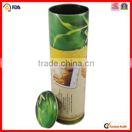 high grade round custom red wine tin box