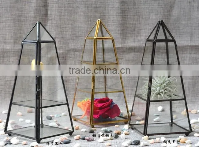 Attrative home decor geometric glass terrarium wholesale container