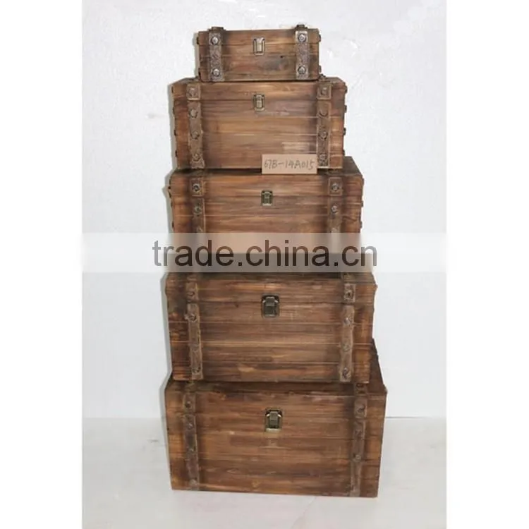 Factory Supply Home Storage Box Customized Design Antique Small Wooden Boxes