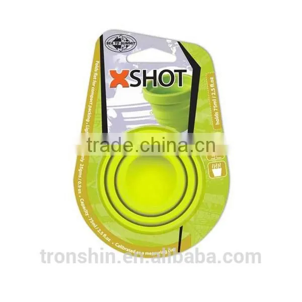 wholesale food grade 75ml Silicone collapsible cup