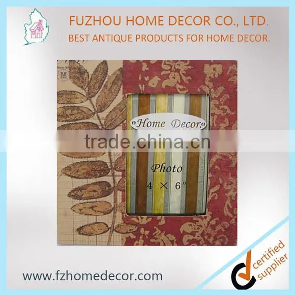 Wooden photo frame with love letter and metal butterfly decor