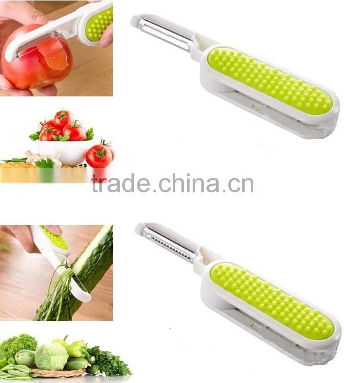 Wholesale Stock Portable Folding 3 In 1 Plane Knife Fruit Vegetable Peelers