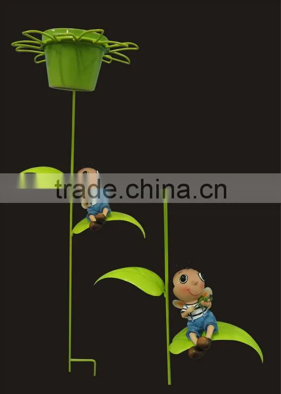 2014 new products lovely caterpillar iron decoration animal figurine hanging flower pot