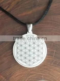 silver flower of life pendant, flower of life earring