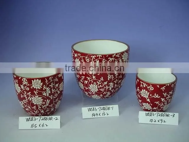 Cheap Terra Cotta red glaze Xmas Candle Holder