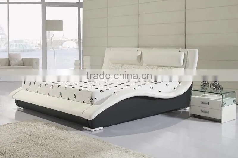 Fahsion S Shaped PU Leather Home Furniture Soft Bed