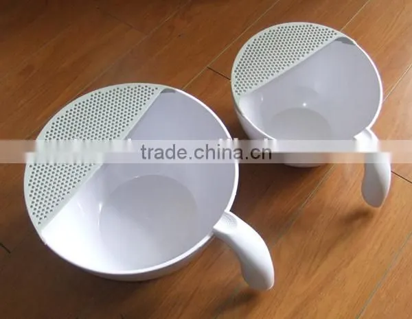 High quality plastic kitchen washing bowl with colander