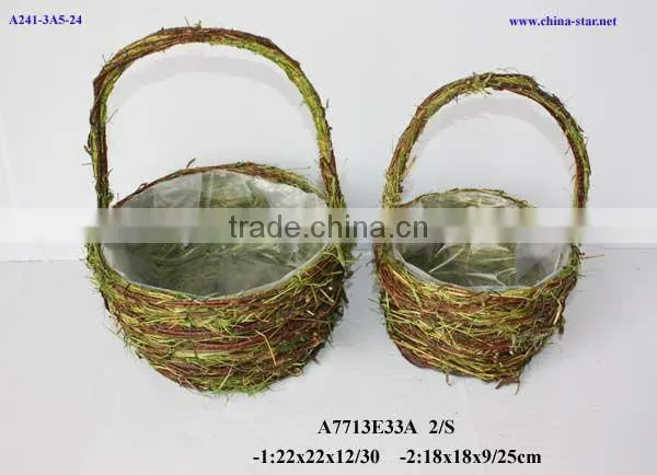 rattan flower pot for autumn decor