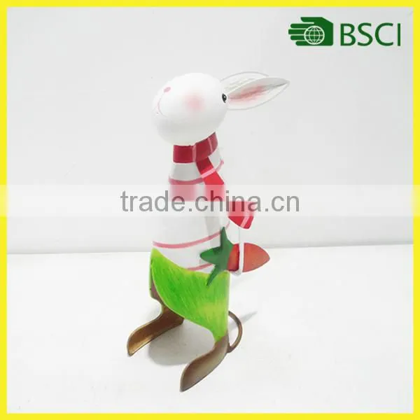 Home accessory metal rabbit craft metal made garden decoration