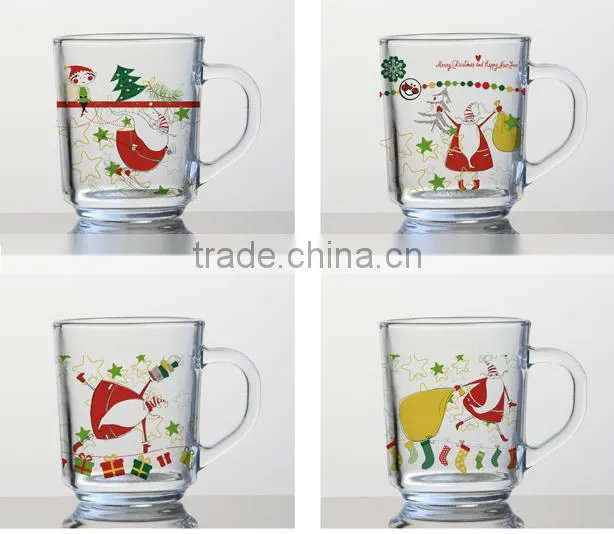8oz 10oz halloween christmas color printing glass mug water glass cup set drinking glass cup set