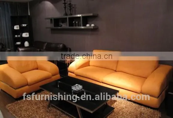 JR8001 special modern Luxury living furniture Italy brown leather European style L shape sectional living room sofa set