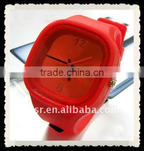 Hot Sale square silicone jelly watch