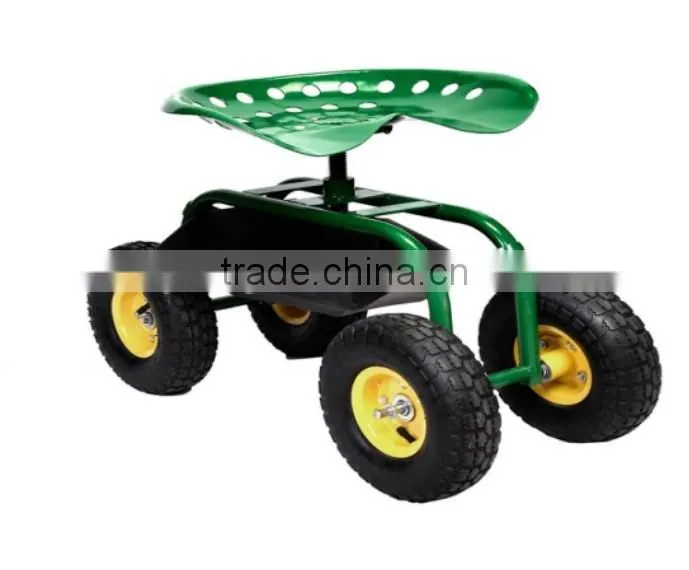 TC4501B Metal seat garden work seat cart with four wheels TC4501B