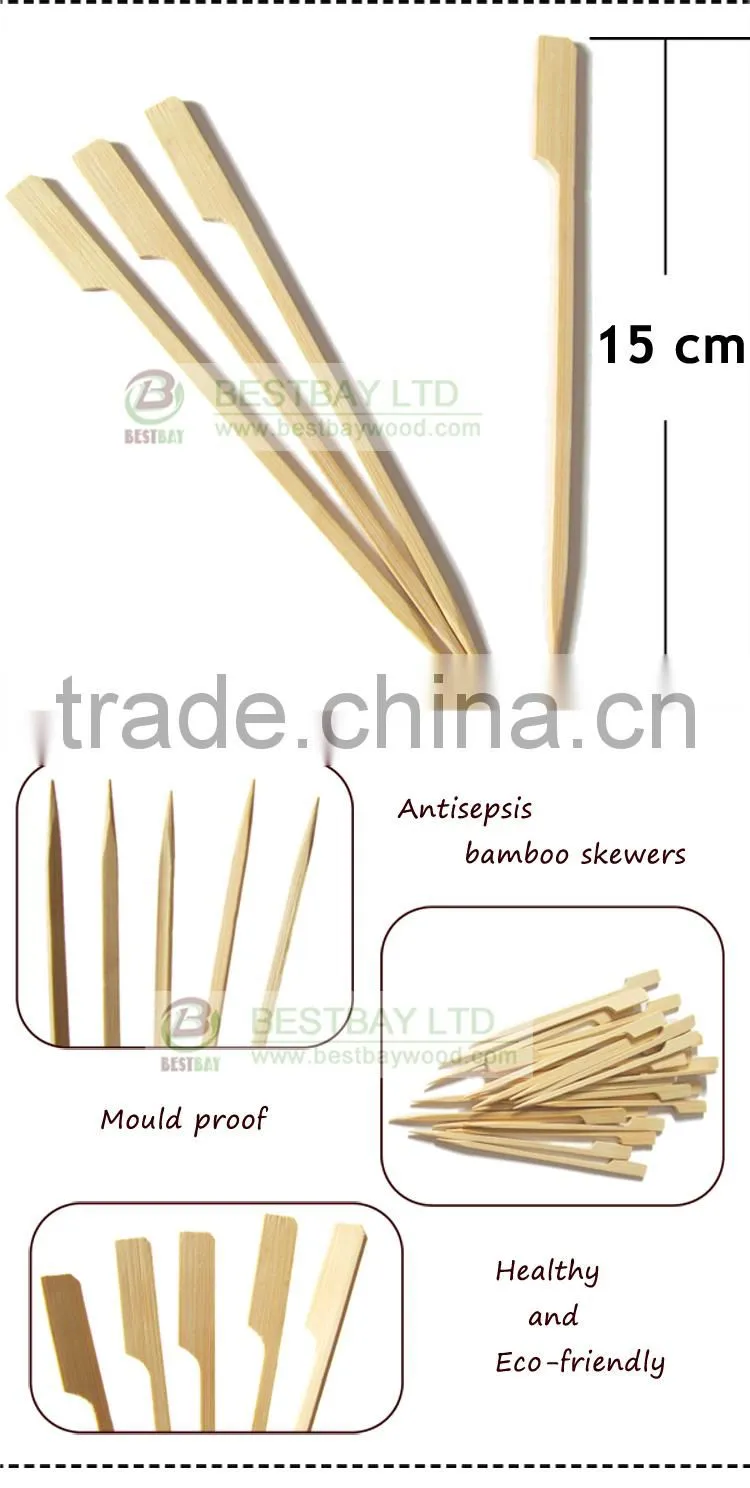 Disposable flat bamboo skewer for bbq