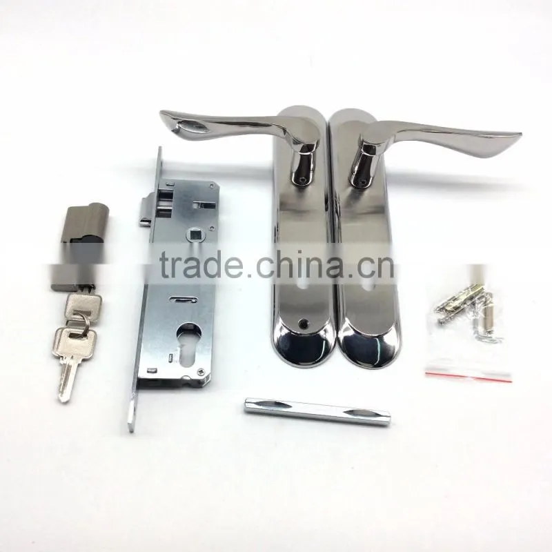High quality stainless steel door handle lever lock, stainless steel european door handle lock