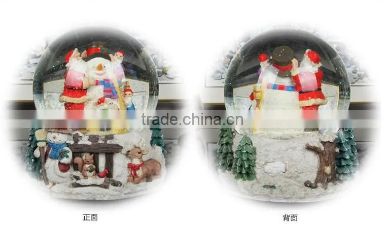 Resin Christmas Snow Globe Musical Snow Globe for Christmas Decoration