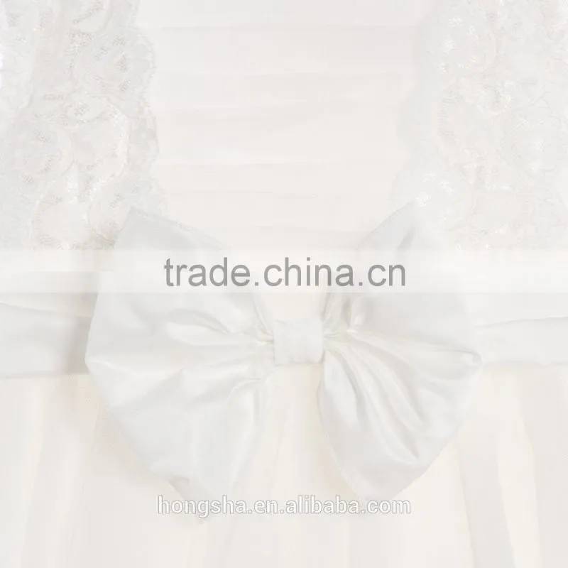 White Flower Girl Dresses Girls Satin Lace Boutique Party Dresses HSD6989