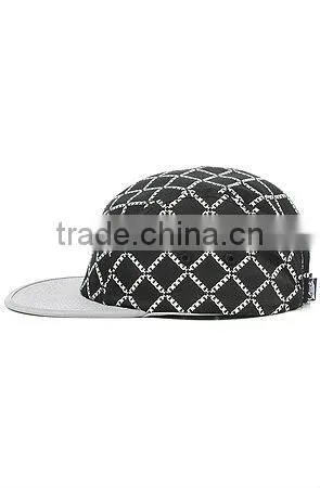chambray pattern formal custom cheap 5 panel plain hat