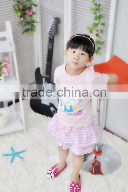 2014 new summer girls clothing suits kids hello kitty outfits baby suits