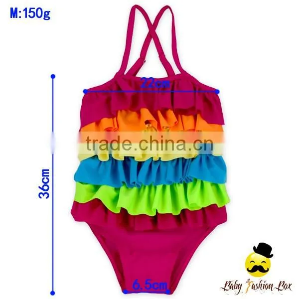 YZA-007 Yiwu Yihong Children Multiple Colour Ruffle Girls Picture Swimwear For 0-6 Year Wears