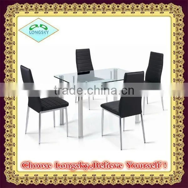 2014 hot selling high quality Modern beautiful tempered glass dining tables